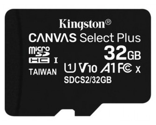 Kingston Technology Canvas Select Plus memoria flash 32 GB MicroSDHC Clase 10 UHS-I