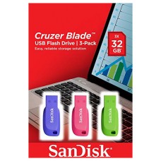 Sandisk Cruzer Blade 3x 32GB unidad flash USB USB tipo A 2.0 Azul, Verde, Rosa