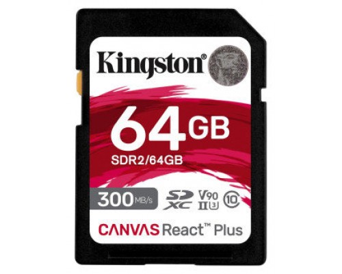 Kingston Technology Canvas React Plus 64 GB SD UHS-II Clase 10