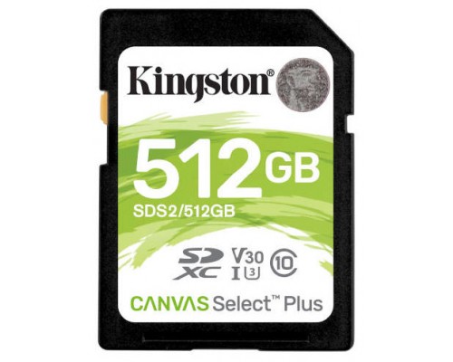 Kingston Technology Canvas Select Plus memoria flash 512 GB SDXC Clase 10 UHS-I