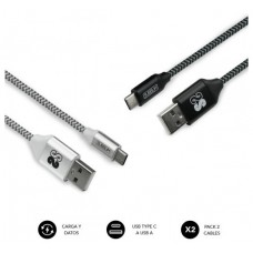 SUBBLIM PACK 2 CABLES USB TIPO USB-C-A 3.0 1 M BLACK/SILVER