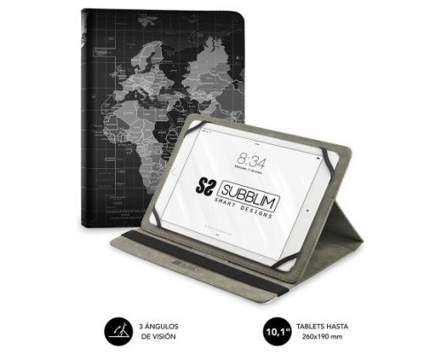 SUBBLIM Funda Tablet Universal TRENDY CASE WORLD MAP 10.1"