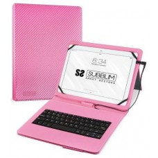 SUBBLIM Funda con Teclado Micro USB - USB C KEYTAB PRO USB 10,1" Pink