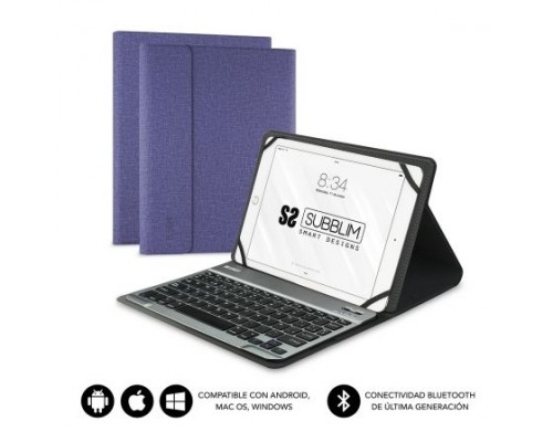 SUBBLIM Funda con Teclado KEYTAB PRO BLUETOOTH 10,1" Purple