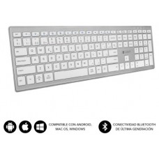 SUBBLIM Teclado Completo delgado inalámbrico Bluetooth Pure Extended Silver