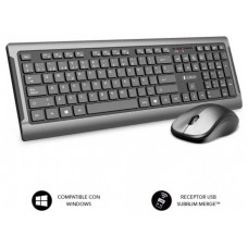 COMBO TECLADO RATON SUBBLIM WIRELESS PREMIUM SILENCE ULTRASLIM SPACE GREY