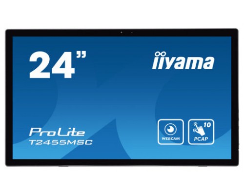 iiyama T2455MSC-B1 pantalla de señalización Pantalla plana para señalización digital 61 cm (24") LED 400 cd / m² Full HD Negro Pantalla táctil