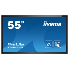 iiyama T5562AS-B1 pantalla de señalización Panel plano interactivo 138,7 cm (54.6") VA 500 cd / m² 4K Ultra HD Negro Pantalla táctil Procesador incorporado Android 8.0 24/7