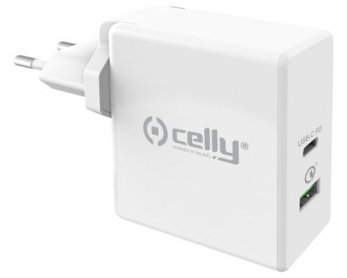 CELLY CARGADOR RED USB Y TIPO C 30 W BLANCO