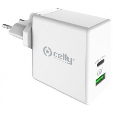 CELLY CARGADOR RED USB Y TIPO C 45W BLANCO