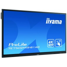 iiyama TE7502MIS-B1AG pantalla de señalización Panel plano interactivo 190,5 cm (75") VA 4K Ultra HD Negro Pantalla táctil Procesador incorporado Android 9.0