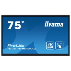 iiyama TE7514MIS-B1AG pantalla de señalización Panel plano interactivo 190,5 cm (75") LCD Wifi 435 cd / m² 4K Ultra HD Negro Pantalla táctil Procesador incorporado Android 24/7