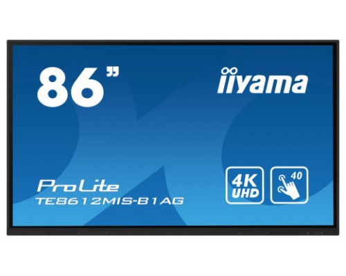 iiyama PROLITE Pantalla plana para señalización digital 2,18 m (86") LED Wifi 400 cd / m² 4K Ultra HD Negro Pantalla táctil Procesador incorporado Android 11 16/7