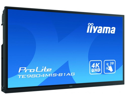 iiyama TE9804MIS-B1AG pizarra y accesorios interactivos 2,49 m (98") 3840 x 2160 Pixeles Pantalla táctil Negro