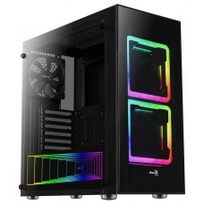 AEROCOOL TOR MID TOWER, ATX, 2X RGB 14CM FANS + 1X 12CM FAN, TEMPERED GLASS SIDE&FRONT PANEL