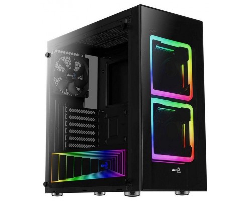 AEROCOOL TOR MID TOWER, ATX, 2X RGB 14CM FANS + 1X 12CM FAN, TEMPERED GLASS SIDE&FRONT PANEL