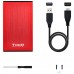 CAJA EXTERNA TOOQ TQE-2527R 2,5" 9,5 MM SATA USB 3.0/3.1 ROJO