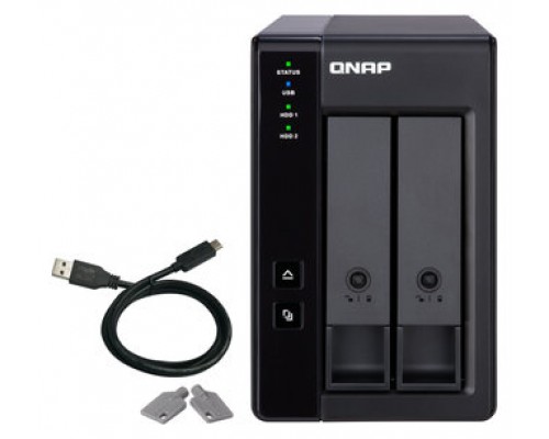 QNAP TR-002 unidad de disco multiple Negro