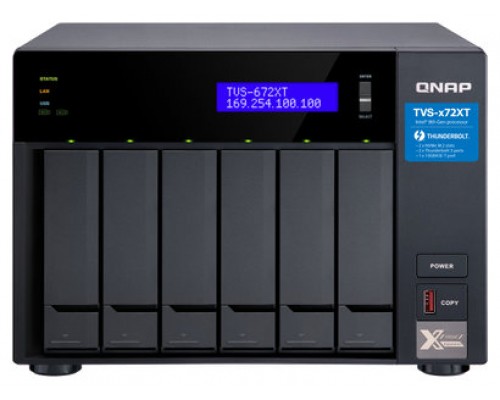 QNAP TVS-672XT NAS Torre Ethernet Negro i3-8100T