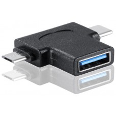 Adaptador USB 3.0 Hembra a Micro USB + Tipo C Biwond