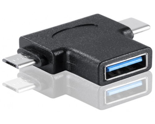 Adaptador USB 3.0 Hembra a Micro USB + Tipo C Biwond