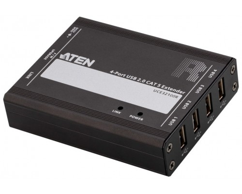 ATEN Extensor USB 2.0 por Cat 5 con hub de cuatro puertos (hasta 100 m)