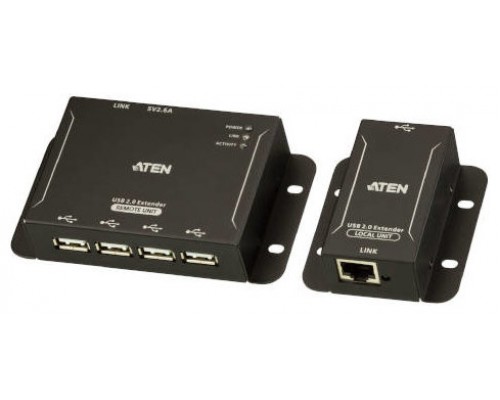 ATEN Extensor USB 2.0 por Cat 5 con hub de cuatro puertos (hasta 50 m)