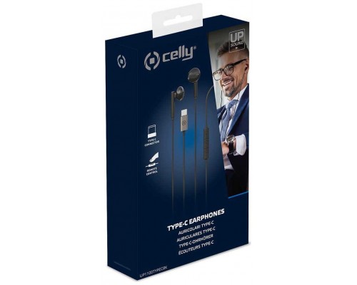 CELLY AURICULAR STEREO CON CONECTOR TIPO C Y MICRO NEGRO