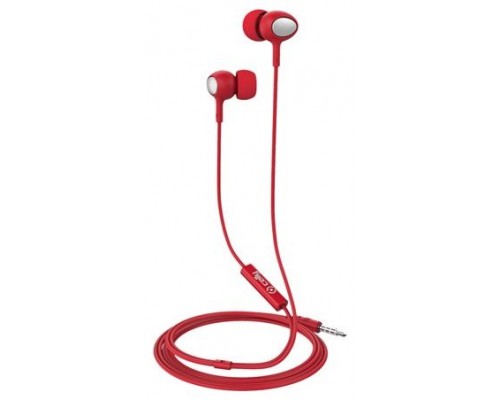 CELLY AURICULARES UP500 JACK 3 5 STEREO CON MICROFONO ROJO