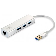 ADAPTADOR USB 3.0 A GIGABIT ETHERNET RJ45 LEVEL ONE CON HUB USB 3.0