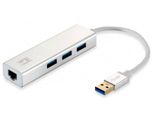 ADAPTADOR USB 3.0 A GIGABIT ETHERNET RJ45 LEVEL ONE CON HUB USB 3.0