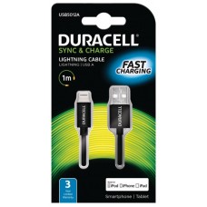 CABLE DURACELL USB-LIGHTNING NEGR