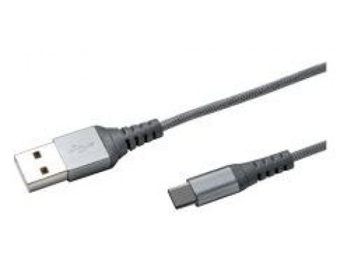 CELLY CABLE USB A TIPO C NYLON PLATEADO