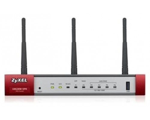 Zyxel USG20W-VPN-EU0101F router inalámbrico Gigabit Ethernet Doble banda (2,4 GHz / 5 GHz) Gris, Rojo