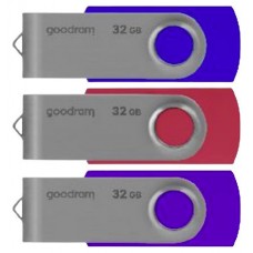 USB 2.0 GOODRAM 16GB UTS2 PACK DE 3 NEGRO