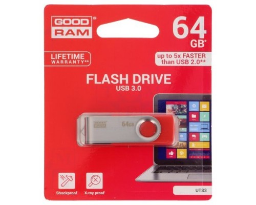 Goodram UTS3 Lápiz USB 64GB USB 3.0 Rojo