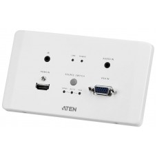 ATEN Transmisor encastrable (EU) HDMI y VGA HDBaseT con embellecedor / POH (4K a 100 m) (HDBaseT Clase A)