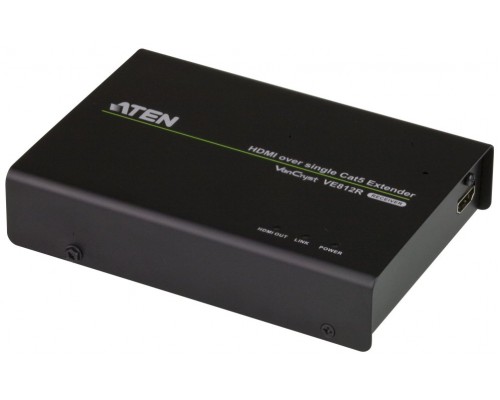 Aten VE812R extensor audio/video Repetidor de señales AV Negro