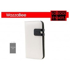 FUNDA WAZZABEE PARA SAMSUNG S IV POLIPIEL, MARCO INT. PLASTICO,CIERRE MAGNETICO,BLANCO (WB-S4-WP-WH)