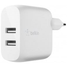 DUAL USB-A CHARGER 12W X2 WHT