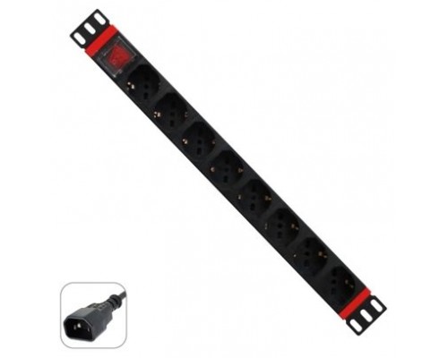 WP WPN-PDU-C01-08 unidad de distribución de energía (PDU) 8 salidas AC 1U Negro, Rojo