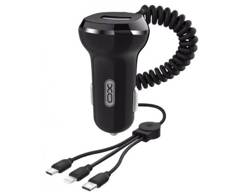 Cargador Mechero CC16 4 en 1 (Micro USB + Tipo C + Lightning) XO