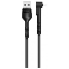 Cable NB100 Anti Rotura Acodado Lightning a USB Negro 1M XO