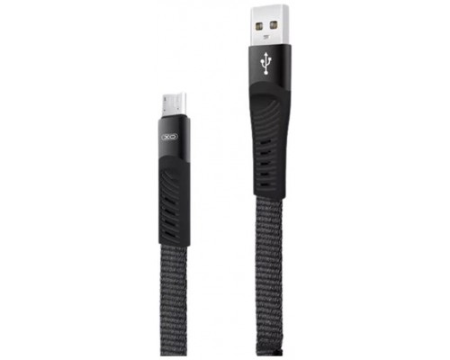 Cable NB127 Carga Rápida Resorte USB - Micro USB, 2.1A, 1 m, Negro XO