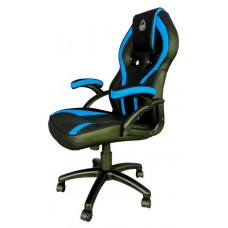 SILLA GAMER KEEP OUT XS200 NEGRA CON DETALLE AZUL ESPUMA DE ALTA DENSIDAD REPOSABRAZOS FIJOS