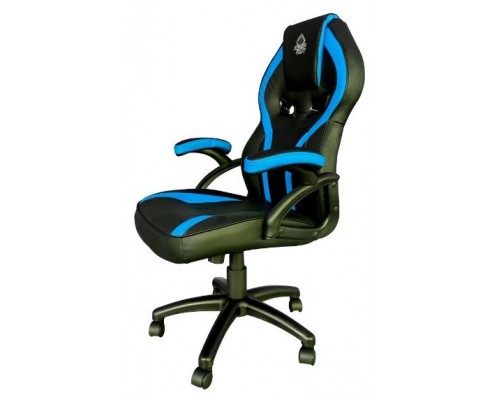 SILLA GAMER KEEP OUT XS200 NEGRA CON DETALLE AZUL ESPUMA DE ALTA DENSIDAD REPOSABRAZOS FIJOS