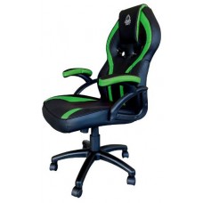 SILLA GAMER KEEP OUT XS200 NEGRA CON DETALLE VERDE ESPUMA DE ALTA DENSIDAD REPOSABRAZOS FIJOS